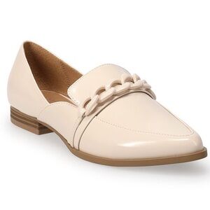 NWT LC Lauren Conrad Demii Chain women’s loafers Bone size 6